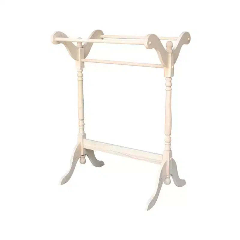 Quilt Rack Unfinished - International Concepts: Solid Wood Blanket Storage with 3 Rungs