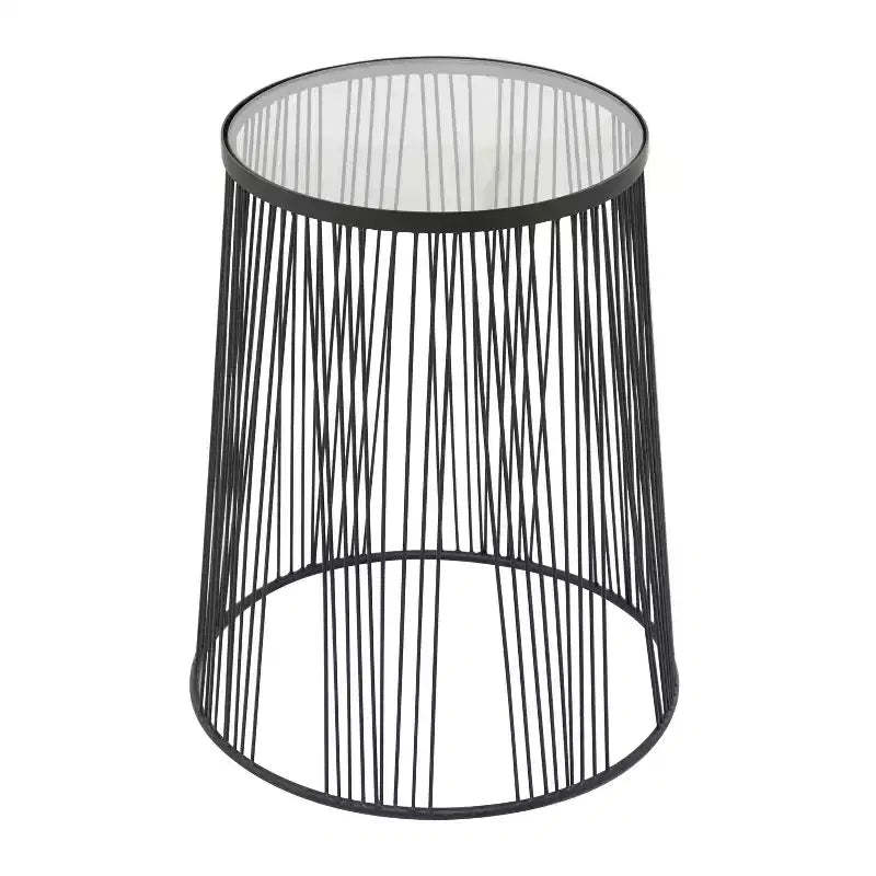 Contemporary Metal Accent Table Light Black - Olivia & May
