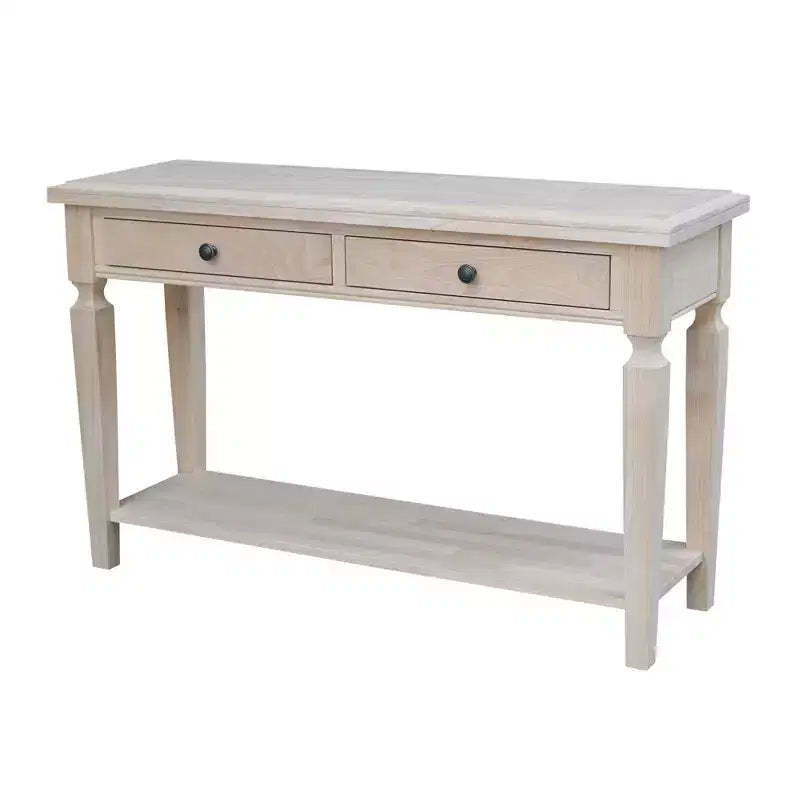 Vista Console and Sofa Table Natural - International Concepts: Durable Parawood, Modern Rectangle Design