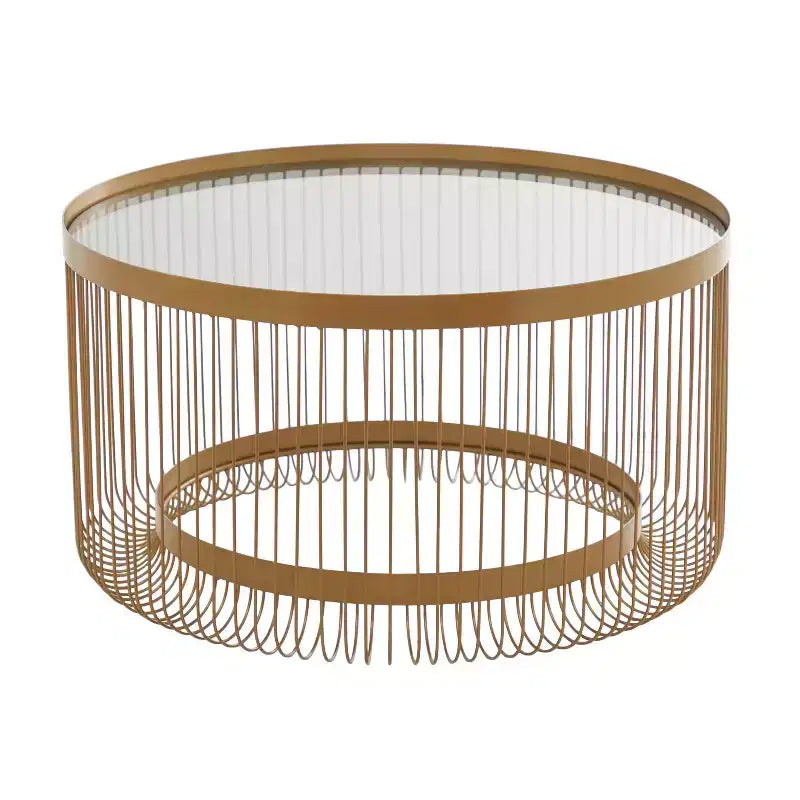 Contemporary Metal Mirrored Coffee Table Gold - Olivia & May
