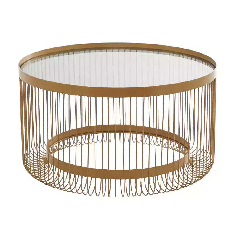Contemporary Metal Mirrored Coffee Table Gold - Olivia & May