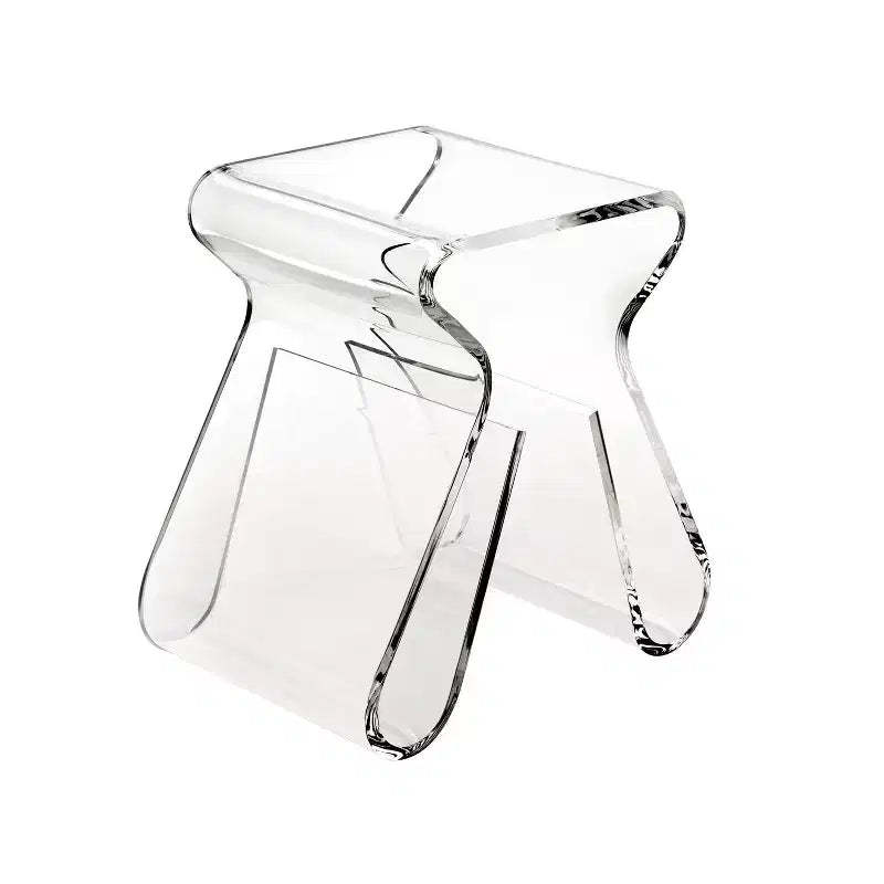 Magino Stool and Magazine Rack Clear - Umbra: Shatter-Proof Acrylic, No Assembly Required