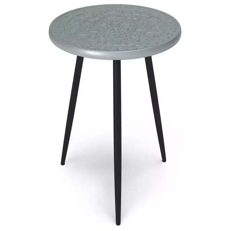 Bloomfield Side Table Gray - WyndenHall: Modern Industrial Design, Iron & Mango Wood, 50lb Capacity