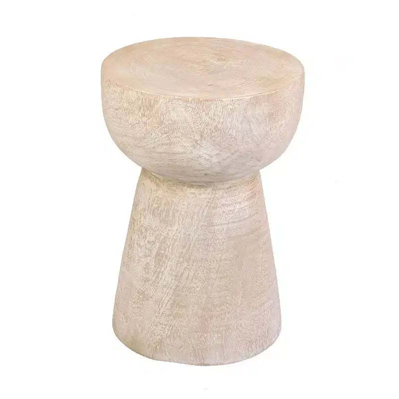 Olivia Side Table Natural - East at Main: Solid Wood, Whitewashed, Farmhouse Boho Decor, No Assembly Required