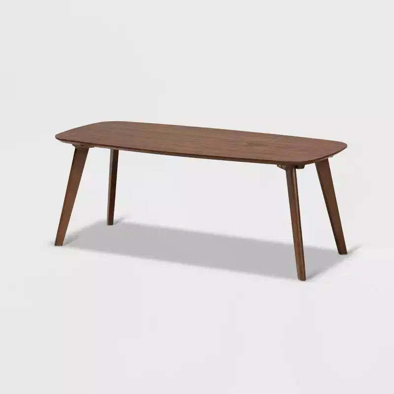 Dahlia Coffee Table Walnut - Baxton Studio: Mid-Century Modern Design, Rubberwood Frame, 43.3" Wide