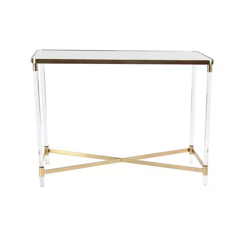 Modern Acrylic Console Table Gold - Olivia & May
