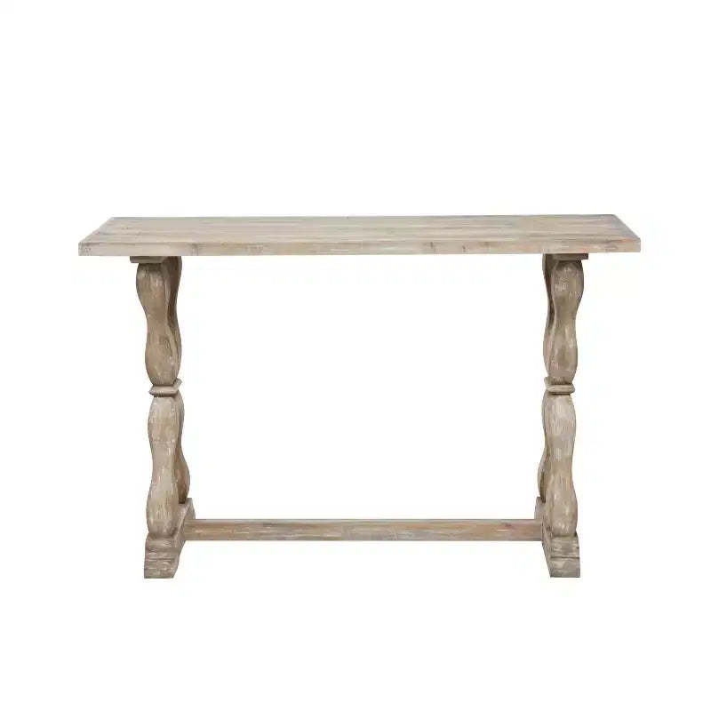 Olivia & May Distressed Farmhouse Wood Console Table Brown: Rustic Entryway Foyer Table, No Assembly Required