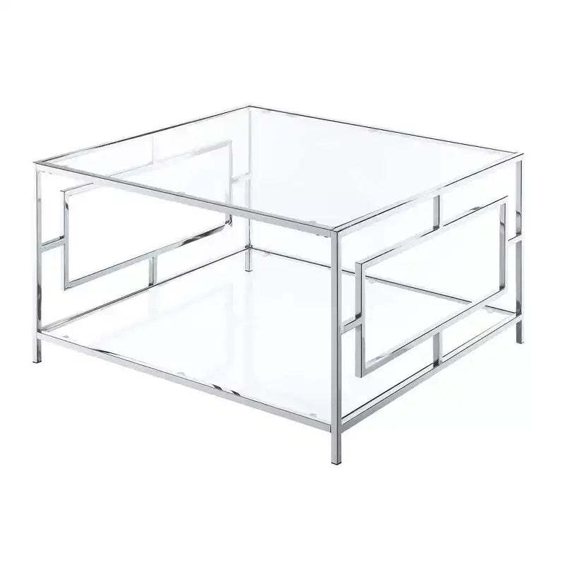 Town Square Chrome Square Coffee Table Chrome - Breighton Home
