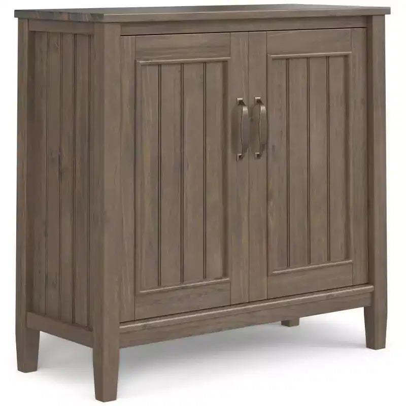 Rowan Low Storage Cabinet Smoky Brown - Wyndenhall: Contemporary Accent, Fixed Shelves, Pine & Plywood