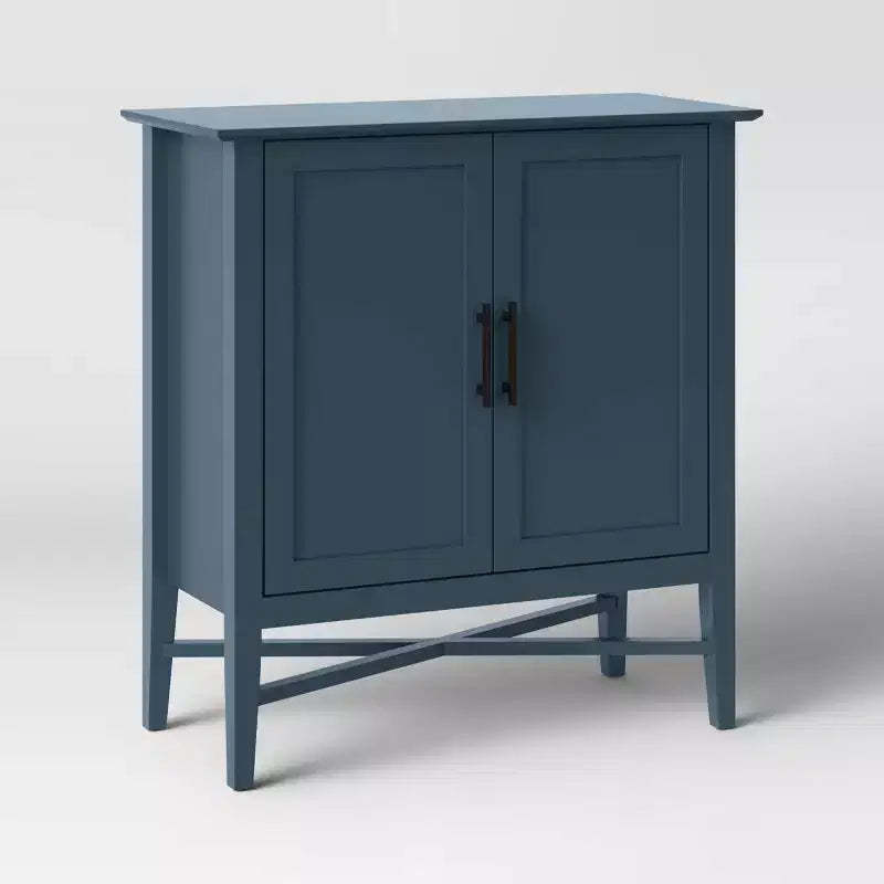 Elloree Storage Cabinet Navy - Threshold™: Home Office Organizer with Divided Interior, Pine Frame