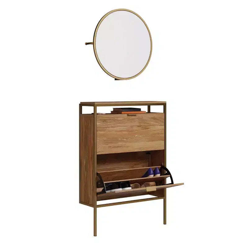 Sauder International Lux Shoe Organizer with Mirror Sindoori Mange