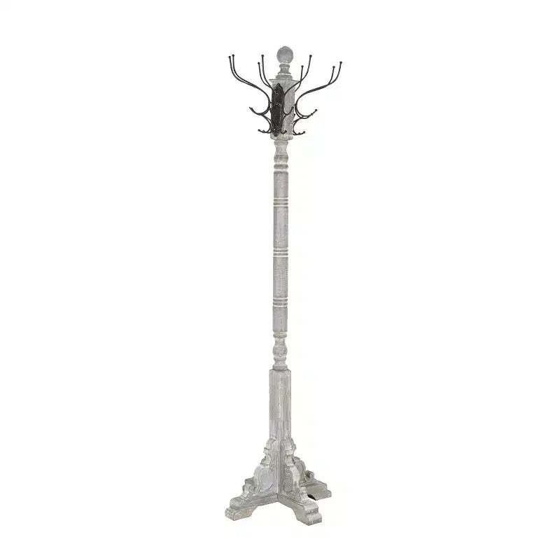 Rustic Freestanding Coat Rack Gray - Olivia & May: Hat Stand, No Assembly Required