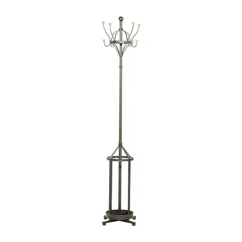 Industrial Iron Coat Rack Black - Olivia & May: Entryway, Lobby Storage, No Assembly Required