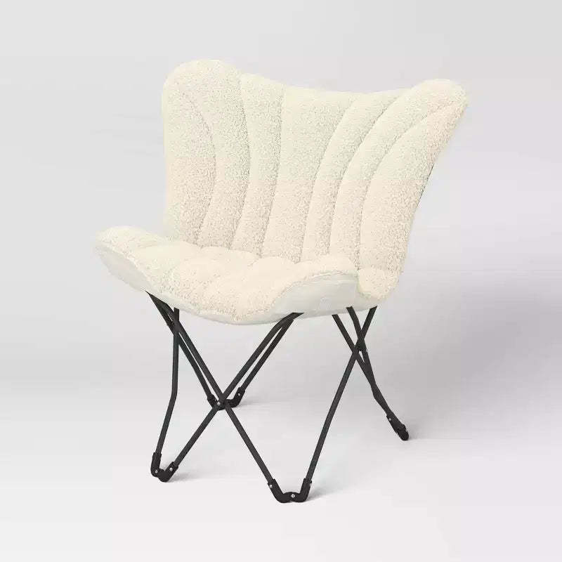 Dorm Butterfly Chair Faux Shearling Cream - Room Essentials