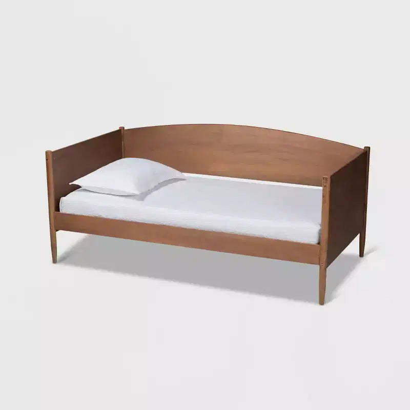 Twin Veles Wood Daybed Ash Walnut - Baxton Studio: Mid-Century Modern, Smooth Finish, MDF & Rubberwood, Platform Bed