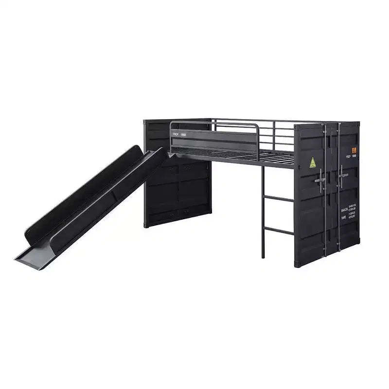 80" Twin Loft Bed with Slide & Ladder, Metal Frame - Acme Furniture: No Box Spring Required