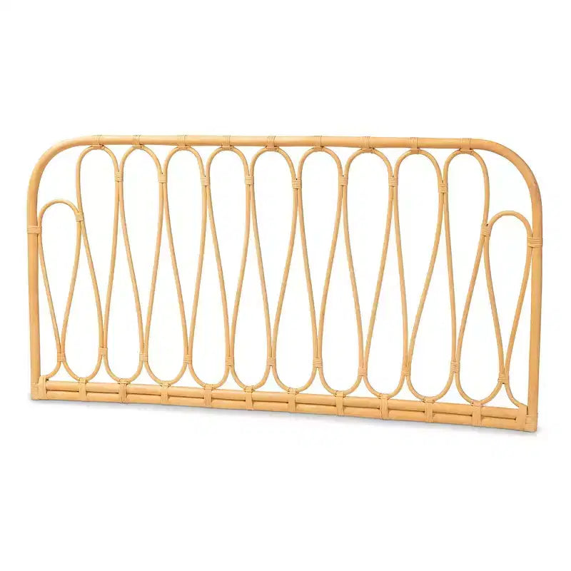 bali & pari Queen Carrick Rattan Wall Mount Headboard Natural/Brown: Bedroom Furniture, No Box Spring Needed