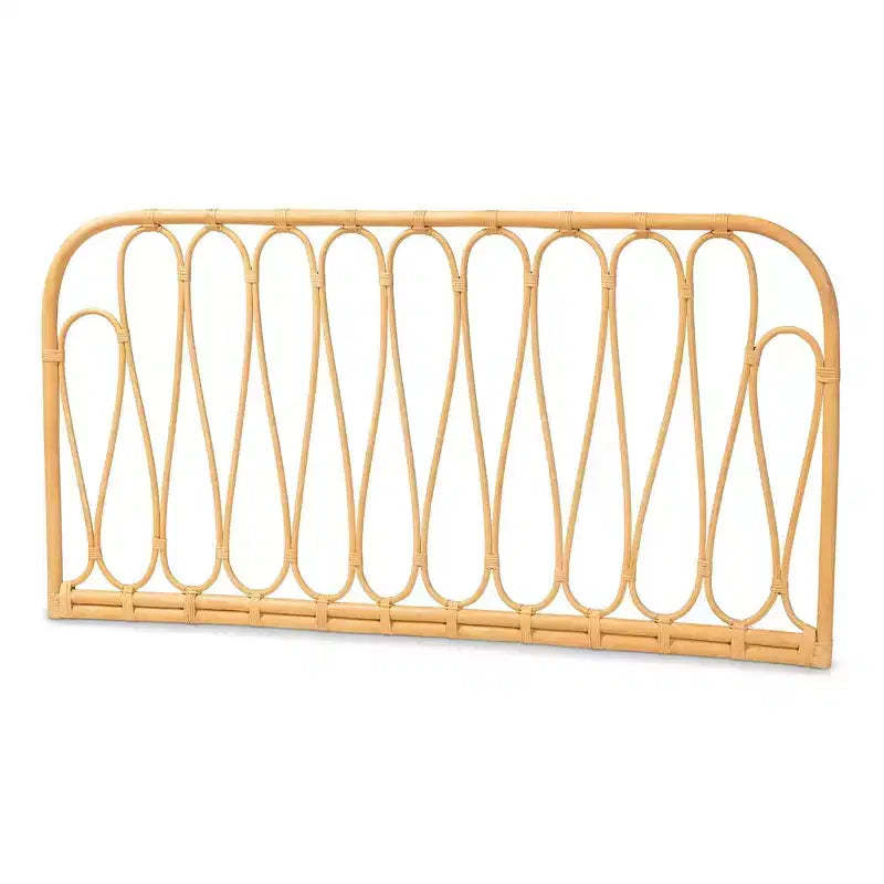 bali & pari Queen Carrick Rattan Wall Mount Headboard Natural/Brown: Bedroom Furniture, No Box Spring Needed