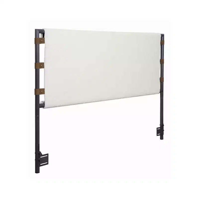 Nathan James Queen Aspen Boucle Upholstered Headboard Black Matte Metal Frame