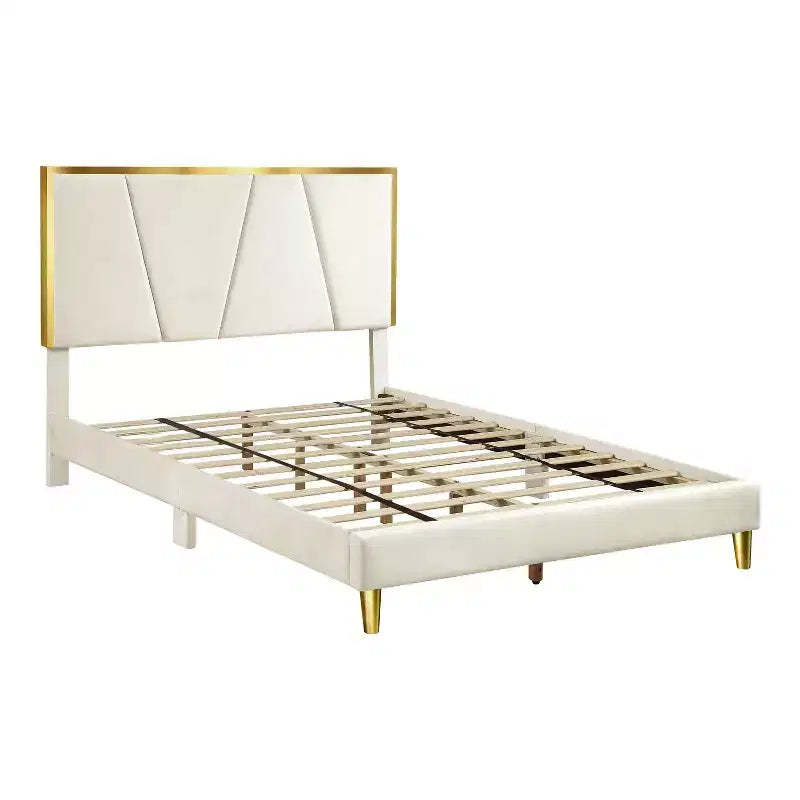 Full Kealoa Glam Fully Upholstered Bed Beige - HOMES: Inside + Out