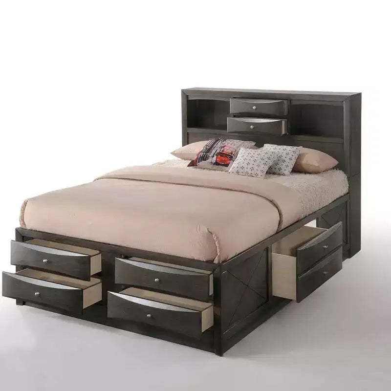 Acme Furniture 91" Queen Ireland Bed Gray Oak Finish