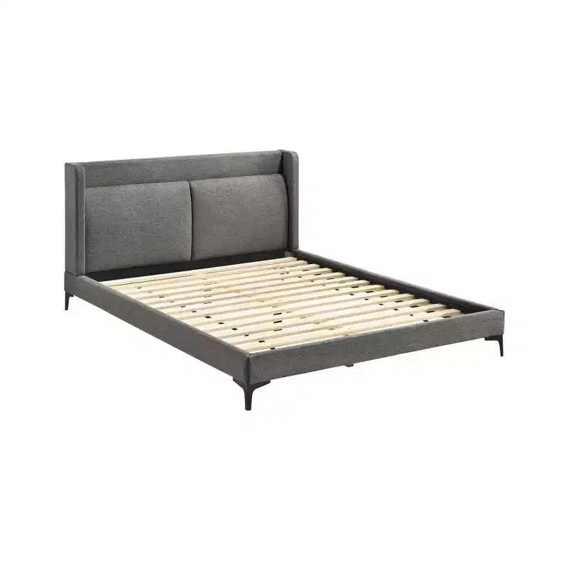 Queen Legend Fabric Platform Bed Gray - Armen Living