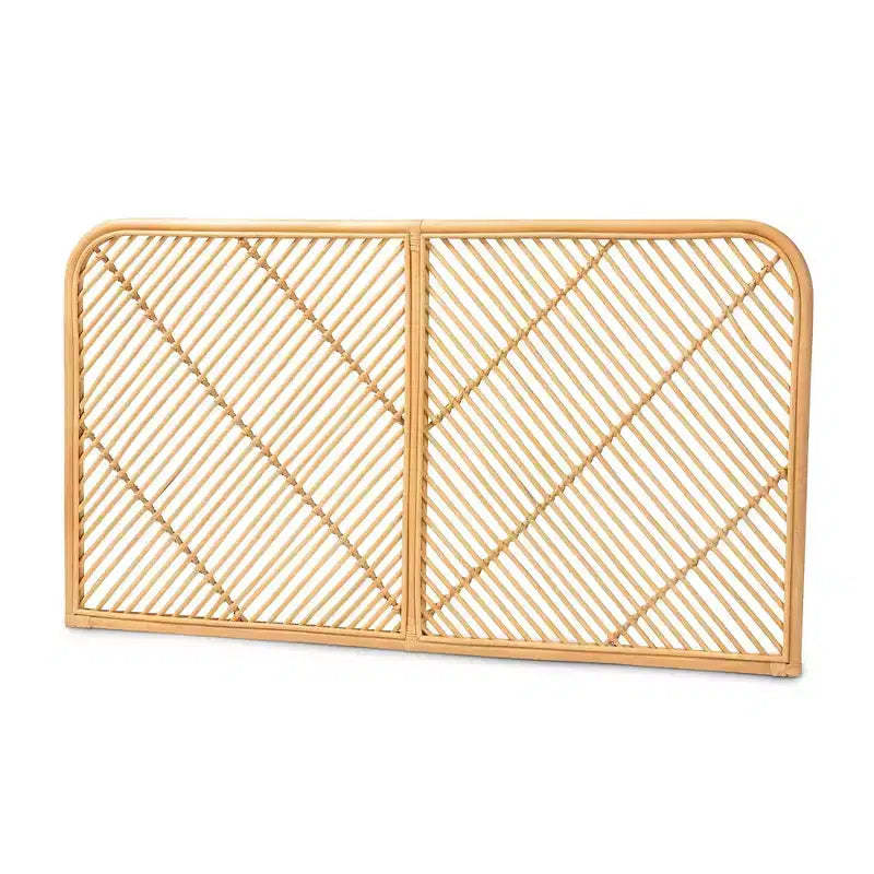 bali & pari Queen Sakina Rattan Wall Mount Headboard Natural/Brown: Bedroom Furniture, No Assembly Required
