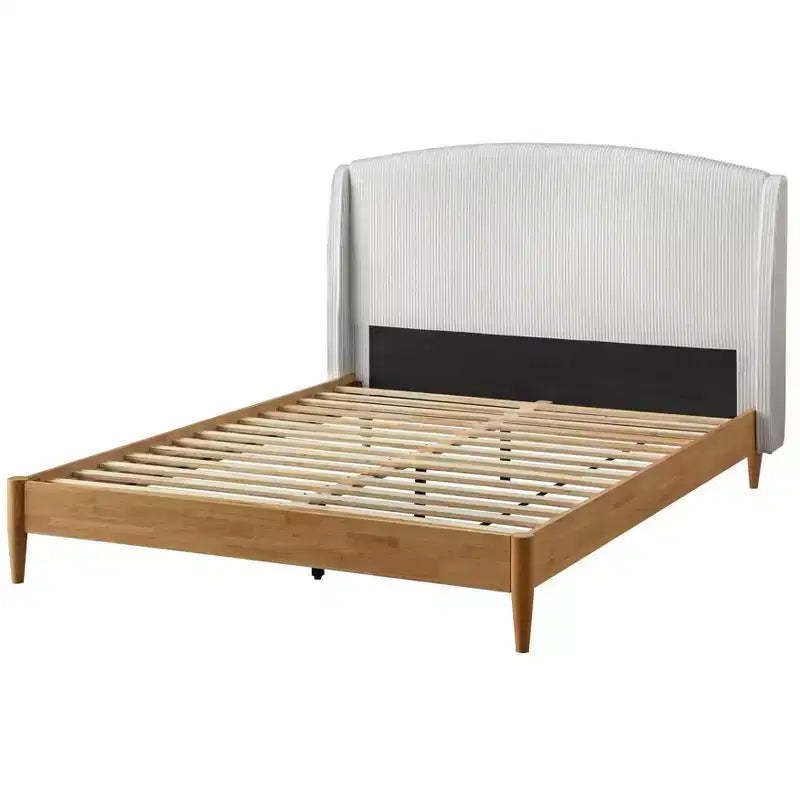 Lifestorey Catalina Platform Corduroy Queen Bed White