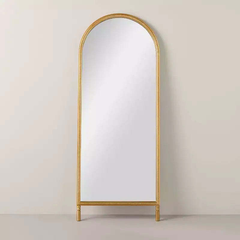 Arched 28"x70" Wood Framed Leaner Mirror Brass - Hearth & Hand™ with Magnolia