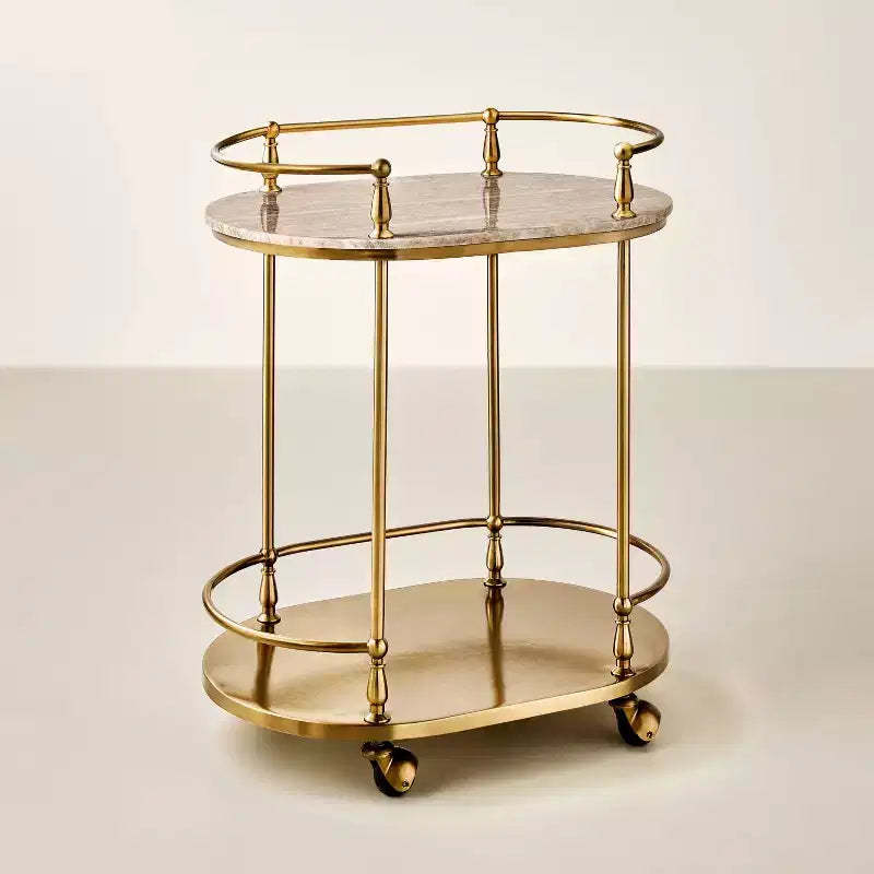 30" Metal and Marble Bar Serving Cart - Hearth & Hand™ with Magnolia