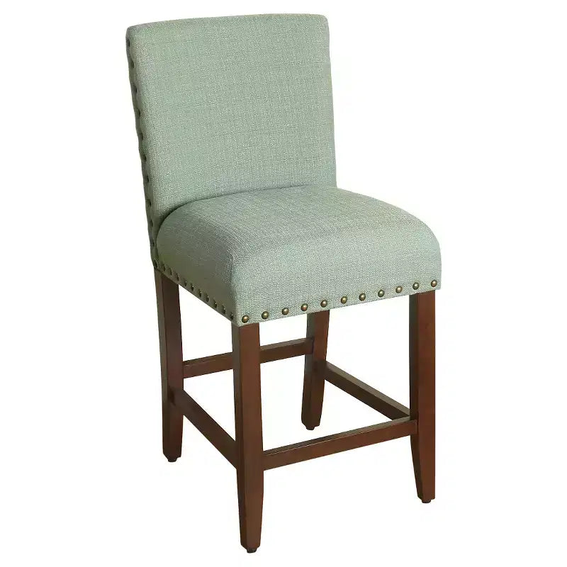24 Upholstered Counter Height Barstool with Nailheads - HomePop