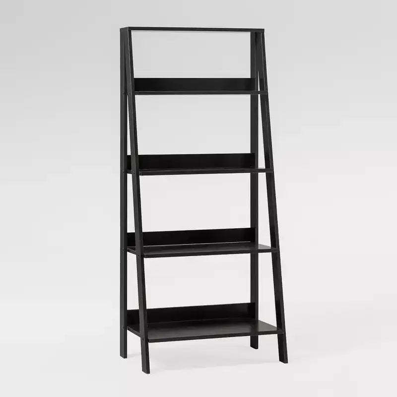 55 Thatcher Transitional Wood 4 Shelf Ladder Bookshelf - Saracina Home