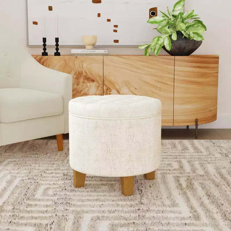 Boho Tufted Storage Ottoman - HomePop