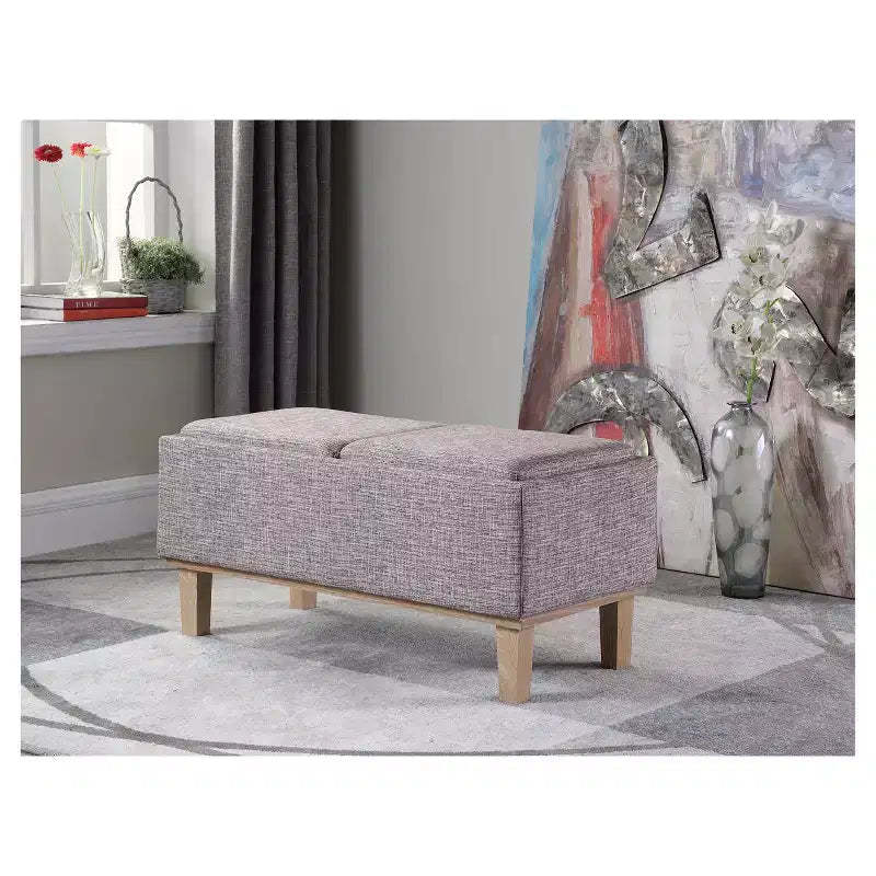 Storage Bench Wood Legs-Ore International