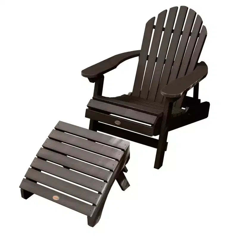 Hamilton Folding & Reclining Adirondack Chair with Folding Adirondack Ottoman - Highwood