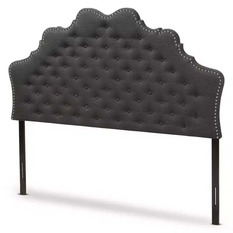 Hilda Modern and Contemporary Fabric Headboard Dark Gray - Baxton Studio