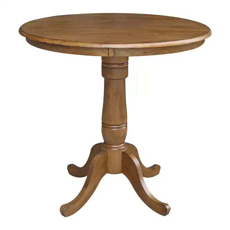 36 Round Top Pedestal Table - Pecan - International Concepts