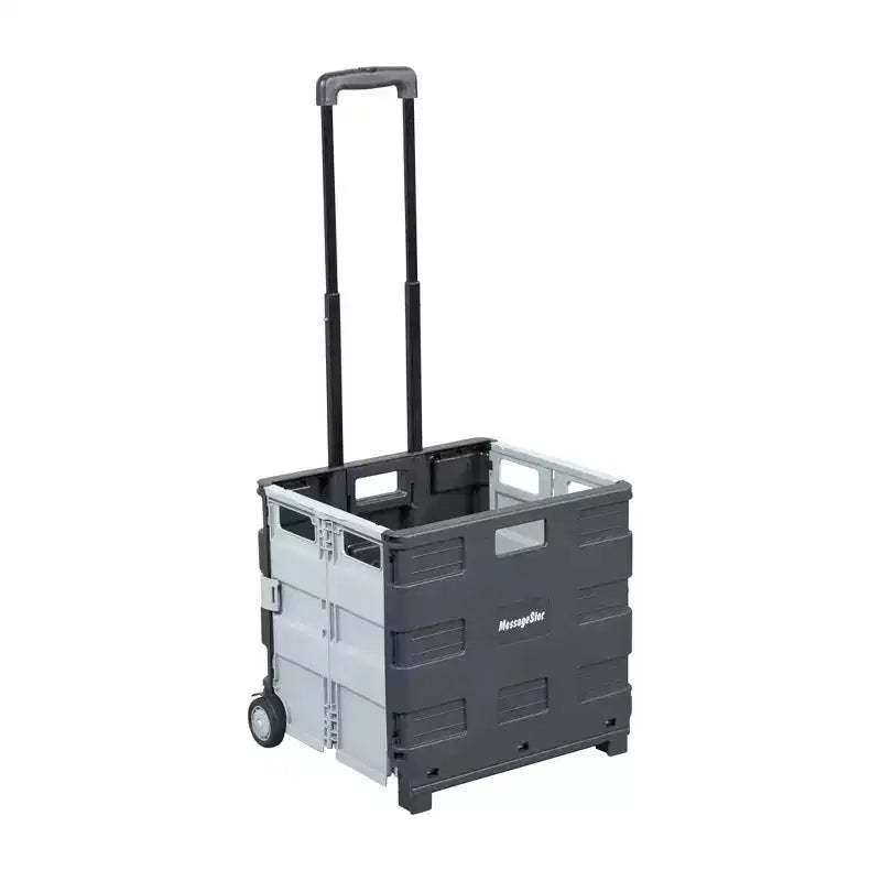 ECR4Kids Universal Collapsible Rolling Utility Storage Cart, Mobile Organizer, Black
