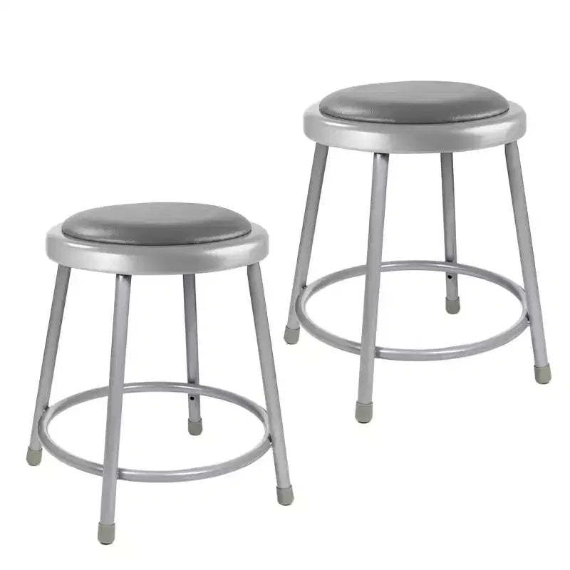 2pk Heavy Duty Vinyl Padded Steel Barstool Gray - Hampden Furnishings