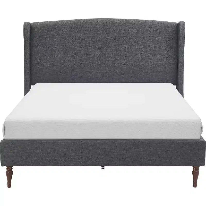 Elmhurst Upholstered Wing Bed Frame Gray - Finch