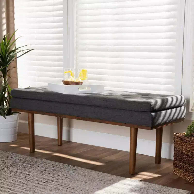 Arne Walnut Finished Bench - Baxton Studio