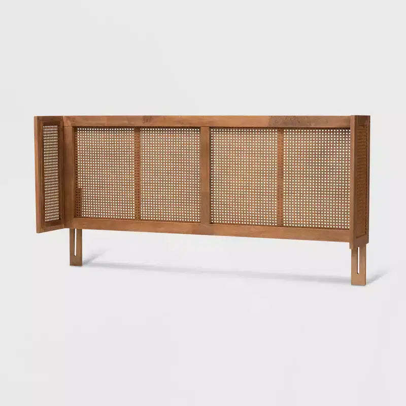 Rina Wood Wrap Around Headboard Ash Walnut - Baxton Studio