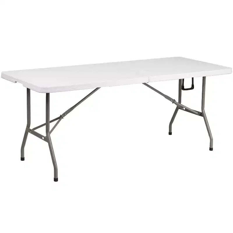 Flash Furniture 6-Foot Bi-Fold Plastic Banquet and Event Folding Table with Carrying Handle
