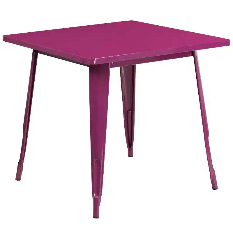 Flash Furniture Commercial Grade 31.5 Square Metal Indoor-Outdoor Table