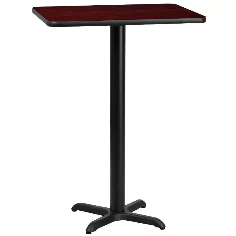 Flash Furniture 24 x 30 Rectangular Laminate Table Top with 22 x 22 Bar Height Table Base