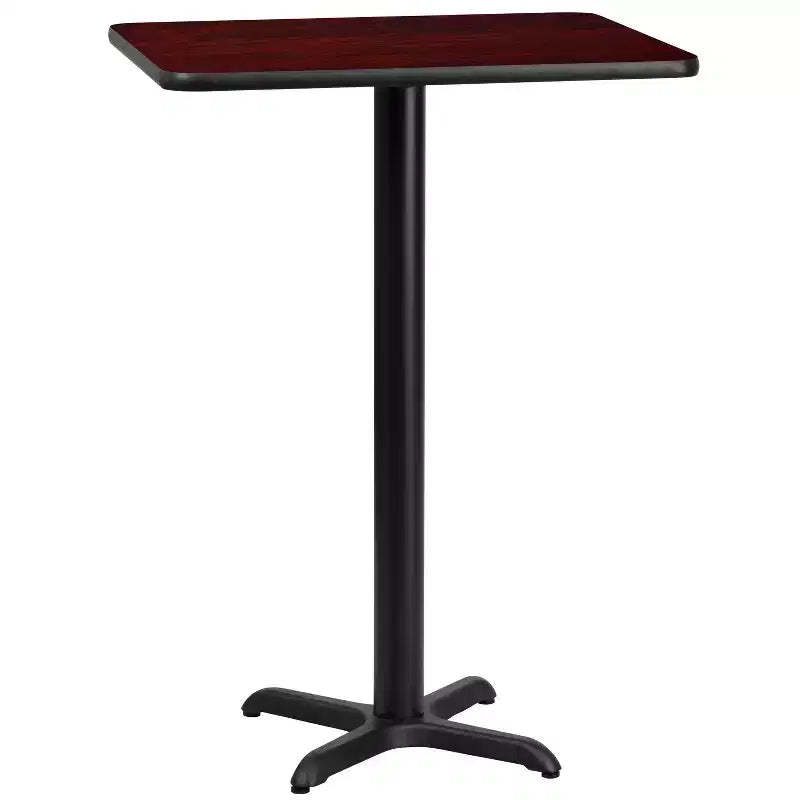 Flash Furniture 24 x 30 Rectangular Laminate Table Top with 22 x 22 Bar Height Table Base