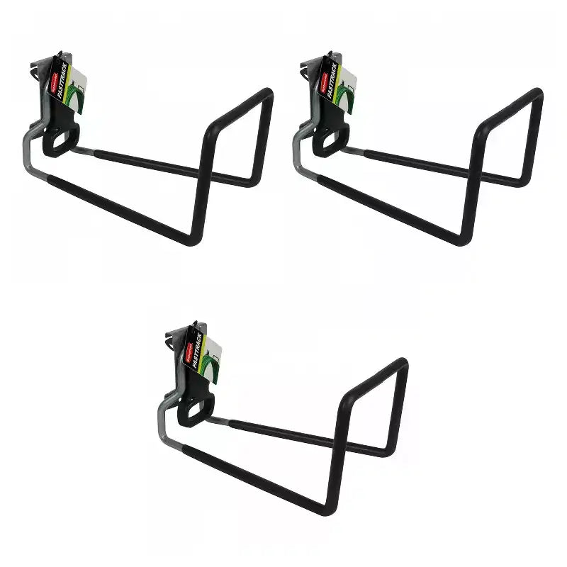 Rubbermaid FastTrack Rail Garage Storage System Water Hose Hook, Black (3 Pack)