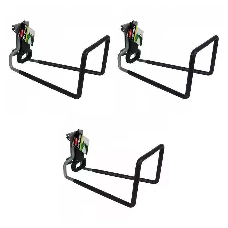 Rubbermaid FastTrack Rail Garage Storage System Water Hose Hook, Black (3 Pack)