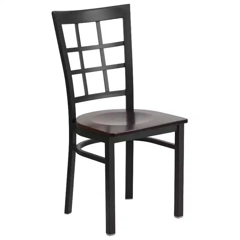 Flash Furniture Black Window Back Metal Restaurant Chair