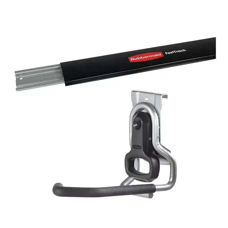 Rubbermaid FastTrack Steel Horizontal Wall Rail & Vertical Hanging Wall Hook